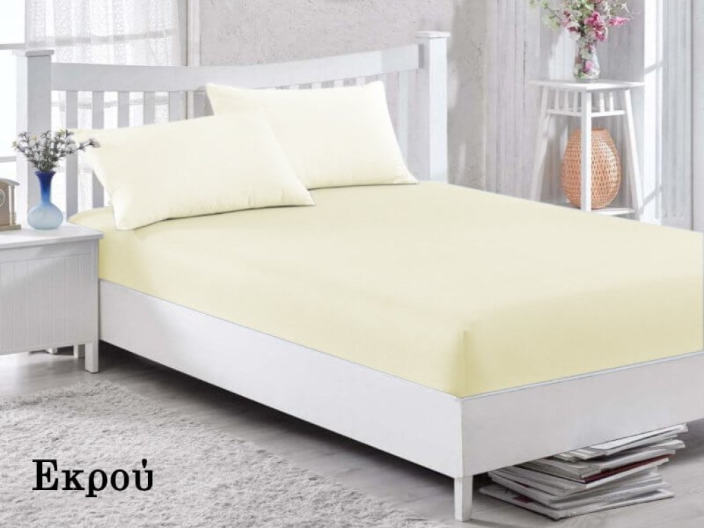 Κατωσέντονα με λάστιχο Εκρού Βαμβακερά Γαρύφαλλο | Γαρύφαλλο - Λευκά Είδη